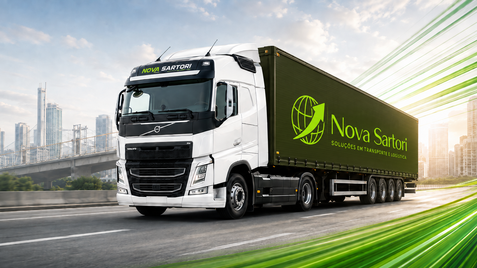 Caminhão da frota Nova Sartori em operação